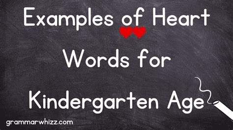 Heart Words for Kindergarten Kids (Lists & Tips) - Grammar Whizz