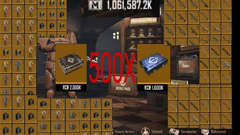 OPENING LEGENDARY CRATE 1 000 000 000 FULL YELLOW ITEM PUBG METRO