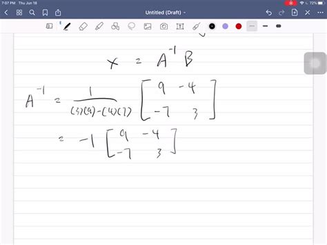 Solving A Linear System As A Matrix Equation Solve The System Of Equations By Converting To A