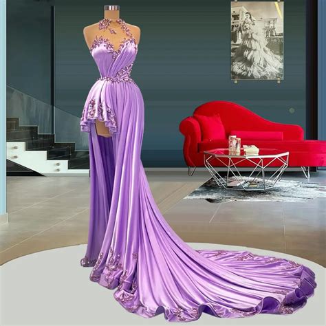 Purple And Gold Prom Dress