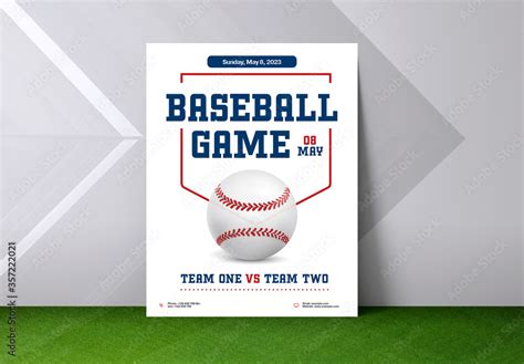 Baseball Flyer Layout Stock Template | Adobe Stock