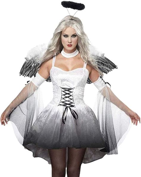 Sexy Fallen Angel Costume Womens Halloween Dark Angel