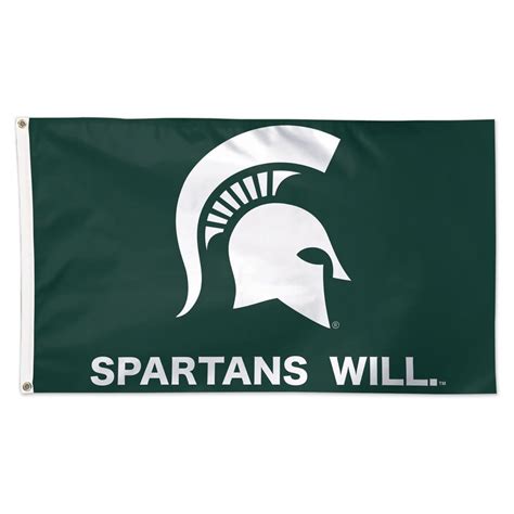 NCAA Michigan State Spartans Deluxe Flag Spartans Will Slogan 3 X 5