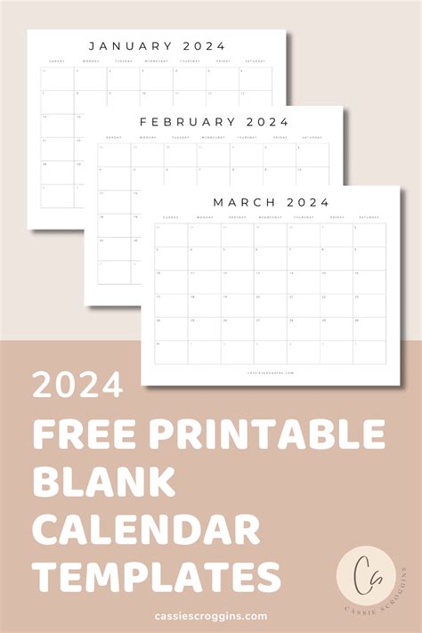 Free Printable 2024 Blank Calendar Templates (All 12 Months) | Blank ...