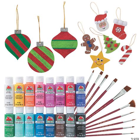 Diy Unfinished Wood Christmas Ornament Craft Kit Assortment Makes 24