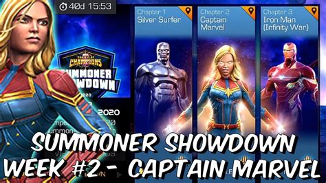 Summoner Showdown 2020 Week 2 Captain Marvel Show Up And Showdown Marvel Contest Of Champions