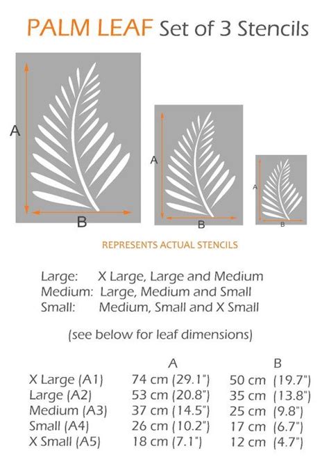 Palm Leaf Stencil Tropical Leaf Stencils For Walls Furniture Etsy