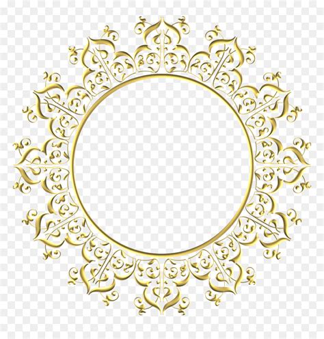 Golden Round Frame Png Transparent Png Vhv