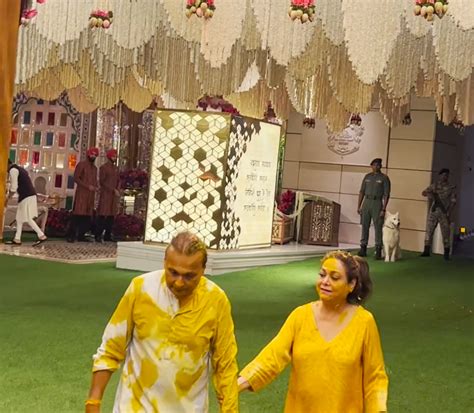 Anil Ambani Tina Ambani Radiate Joy At Anant Ambanis Haldi Ceremony