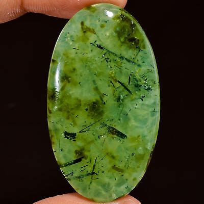 Natural Prehnite Oval Shape Cabochon Loose Gemstone 80 5 Ct 48X26X6 Mm