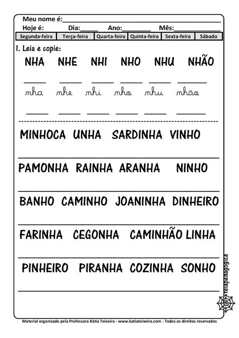 Atividades Lh Ch E Nh Para Alfabetiza O Atividades Pedagogicas F