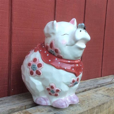 Pig And Bumblebee Cookie Jar By Bico China Porcelain Piggy And Etsy