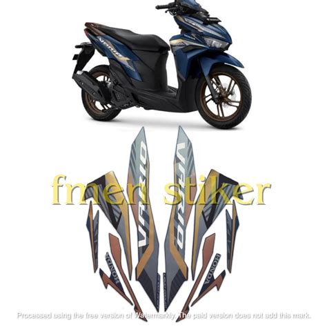 Jual Stiker Striping Lis Body Motor Honda Vario Cbs Iss Biru