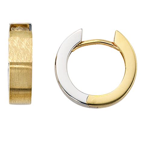 Juwelier Gr Tzmacher Creolen Rund Gold Gelbgold Wei Gold Bicolor