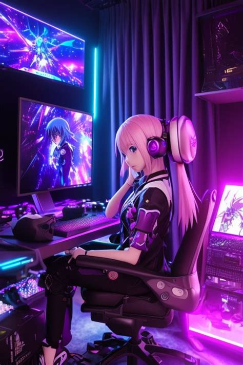 Elastic Hawk997 A Pretty Gaming Streamer In Her Purple Themed Room