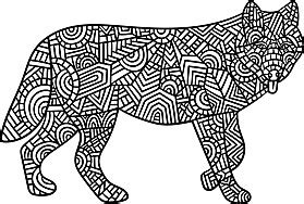 Wolf Mandala Coloring Pages For Adults Wildlife Page Grey Wolf Vector