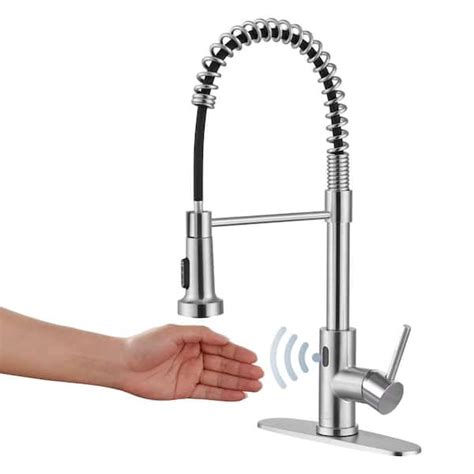 Casainc Single Handle Pull Down Sprayer Kitchen Faucet With Touchless Sensor Deckplate Included