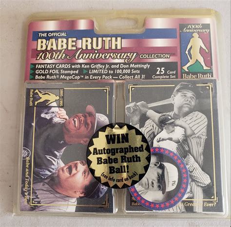 Babe Ruth Megacard Nip Th Anniversary Set Boston Red Sox Red