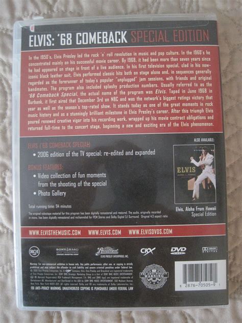 Elvis Presley 68 Comeback Special Edition Dvd Ebay