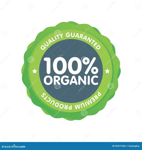 Modern Green Eco Badge Percent Organic Label Stock Illustration