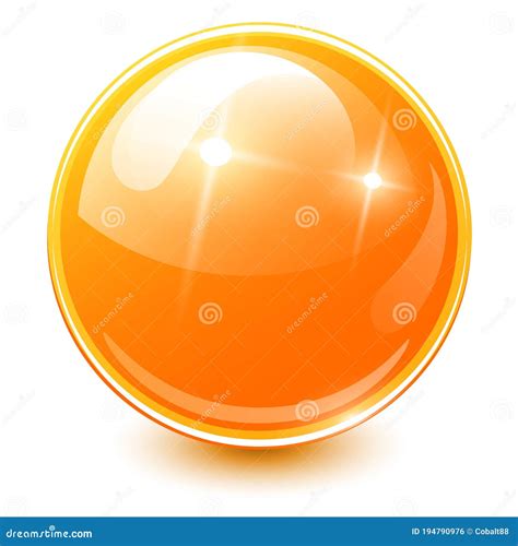 Orange Sphere 3D Shiny Icon Stock Vector Illustration Of Glitter