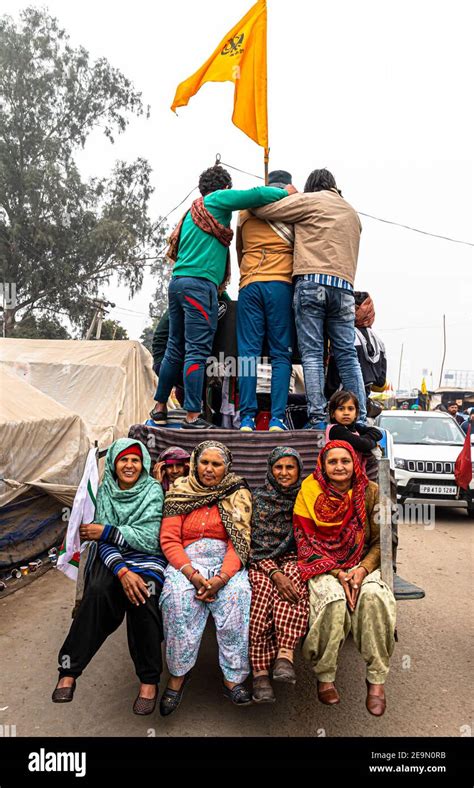 Farmers During The Protest At Singhu Border They Are Protesting Against