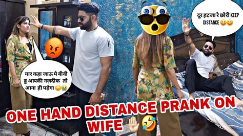 One Hand Distance Prank On Wife🤣 बीवी रोने लगी😭 Epic Funny