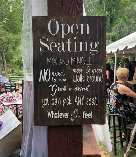 Open Seating Wedding Sign 1015 Rustic Wooden Etsy Artofit