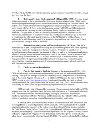 Office Of Personnel Management Regulatory Reform Plan August 2011 PDF