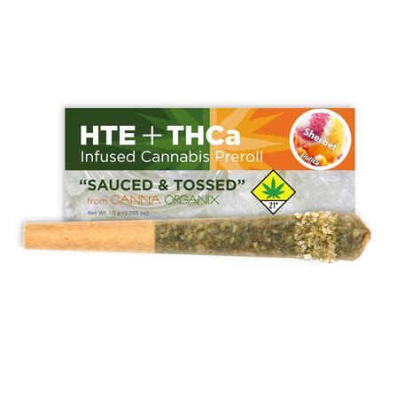 Sunset Sherbet Sauced N Tossed Infused Pre Roll 1g Canna Organix