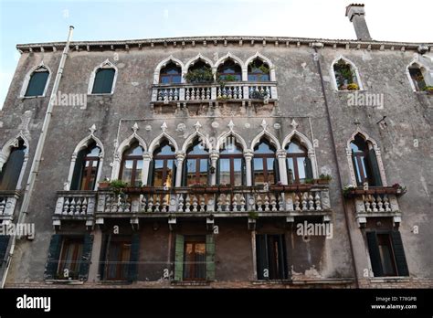 Venice Italy April 17 2019 Buildings With Venetian Gothic