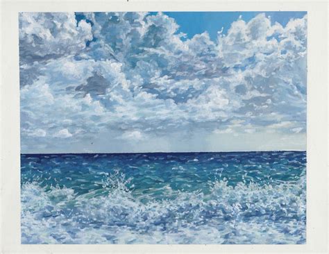 Haven T Done A Seascape Painting In A While Done With Miya Himi Gouache In My Sketchbook Ref