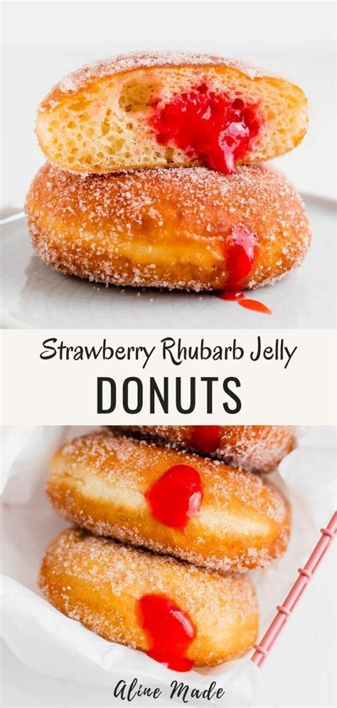 Strawberry Rhubarb Jelly Filled Donuts Recipe Aline Made Donut