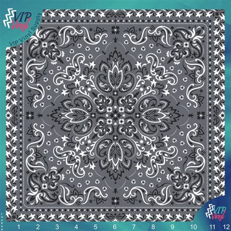 Gray Bandana Heat Transfer Vinyl Pattern HTV Vinyl or | Etsy