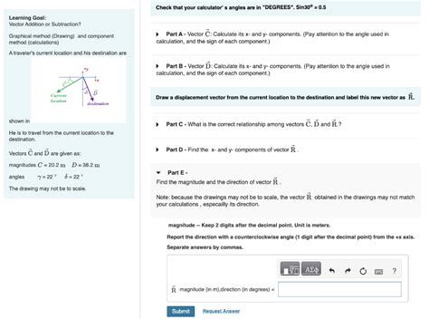 Solved Check That Your Calculator S Angles Are In Chegg