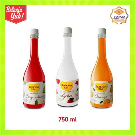 Jual Tropicana Slim Sirup Rasa Orange Leci Dan Cocopandan 750 Ml