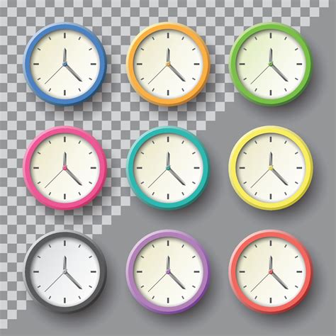 Colorful Wall Clock Collection Vector Graphic 11587587 Vector Art At