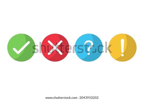 Tick Cross Question Mark Exclamation Point Stock Vector Royalty Free