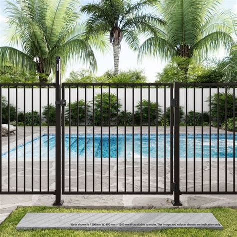 Protectoral 800 1200 X 1200mm Black Aluminium Flat Top Pool Gate Bunnings Australia