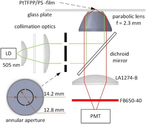 The Optical Set Up Used In The Oxygen Measurements The Parabolic Lens