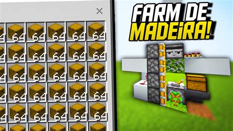 Farm De Madeira Muito Simples No Minecraft Bedrock Tutorial Youtube