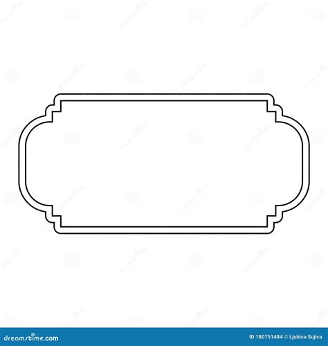 Simple Line Frame Border Isolated on White Background Stock Vector ...