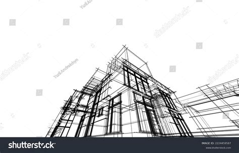 Architectural Sketch House Stock Vector (Royalty Free) 2224459587 ...