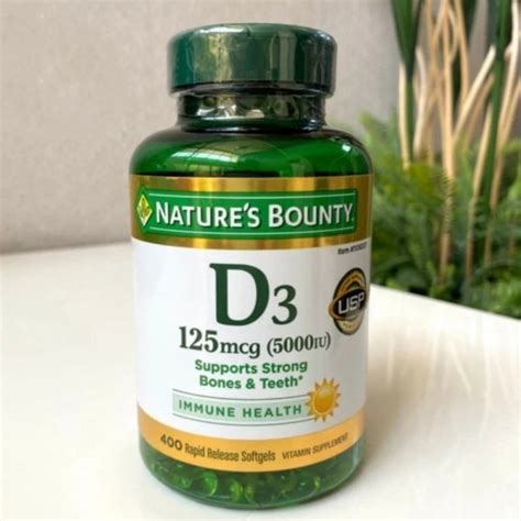 Jual Nature S Bounty D3 125 Mcg 5000 Iu 400 Softgels Di Lapak Utama