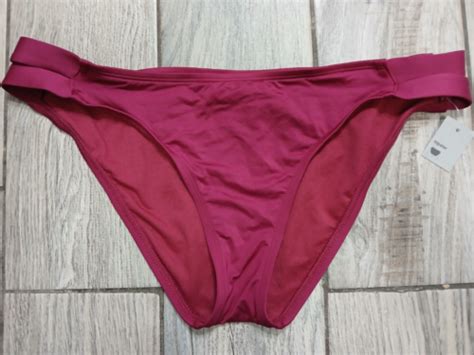 Mossimo Women S Size XL Deep Red Flat Tabs Strappy Bikini Swim Bottom