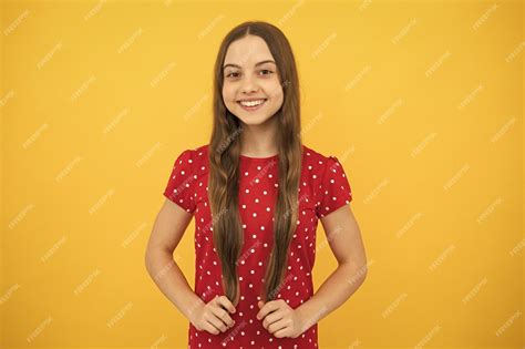 Premium Photo | Headshot portrait of teenager child girl isolated on ...