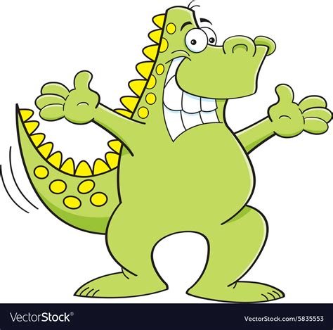 Cartoon Dinosaur With Arms Extended Royalty Free Vector