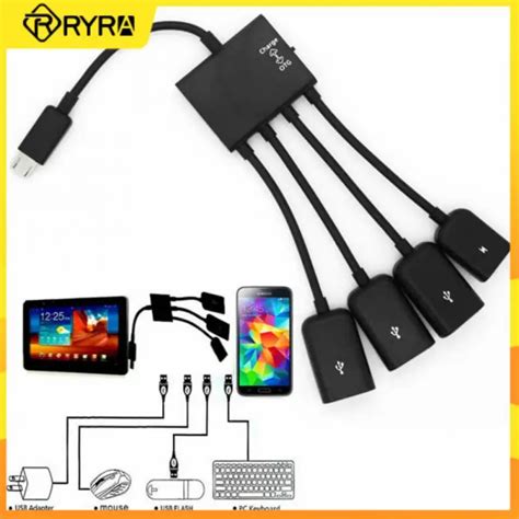 Ryra 4 Port Micro Usb Otg 4 Port Hub Power Charging Adapter Otg Cable For Android