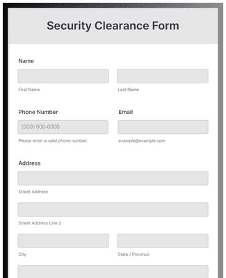 Security Clearance Form Template | Jotform