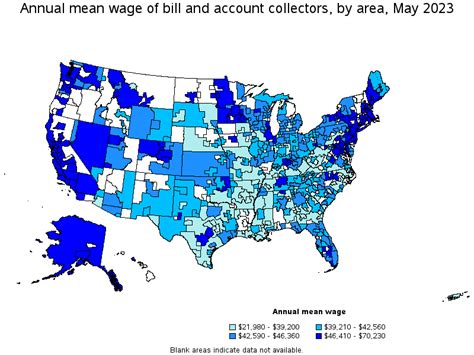 Map Of Annual Mean Wages Of Bill And Account Collectors By Area May 2023